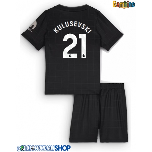 Maglie da calcio Tottenham Hotspur Dejan Kulusevski #21 Seconda Maglia Bambino 2025-26 Manica Corta + Pantaloni corti)